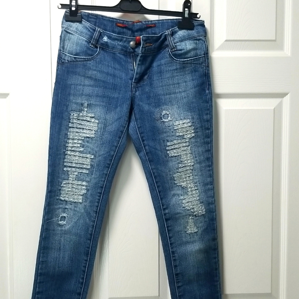 HWY Jeans,  Distressed 4 Pockets Skinny Jean's Size 5,